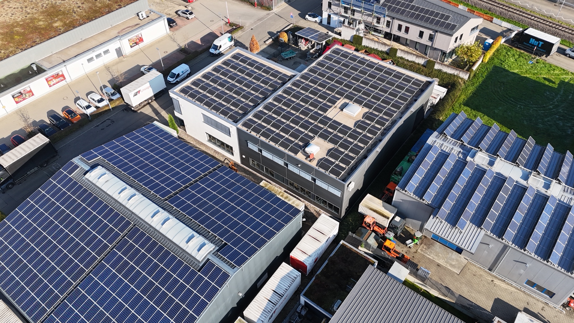 Photovoltaics at the HSG Innovation HUB: the HSG building is in the centre